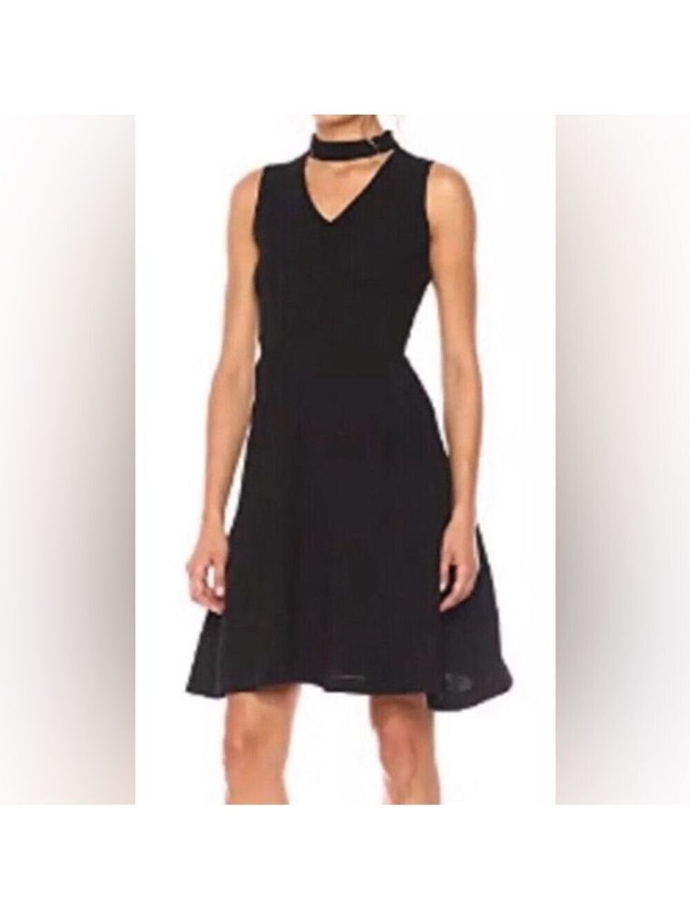 Black Sleeveless Midi Dress w/Pockets